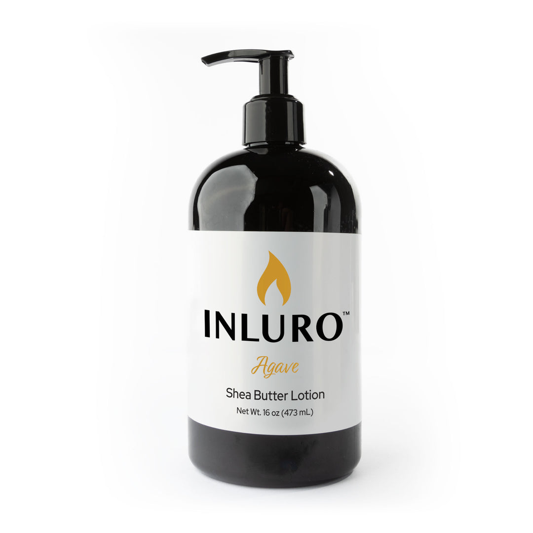 INLURO Agave shea butter body lotion – 16 oz scented lotion with sweet citrus and earthy fragrance, part of INLURO fragrance products collection.