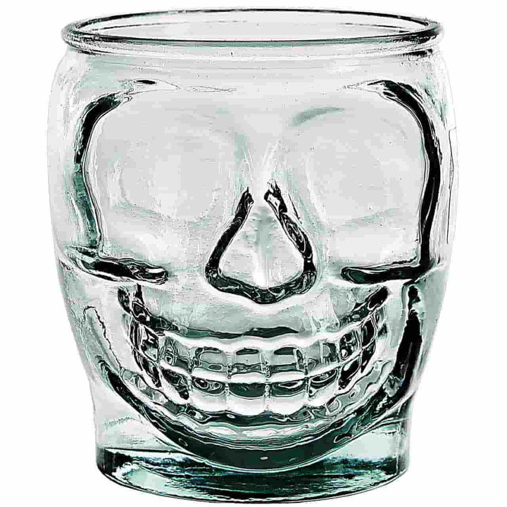 Clear Sugar Skull Candle - Clear glass sugar skull candle, eco-friendly limited edition home fragrance with bourbon and butterscotch.